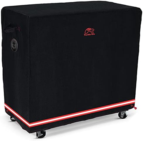 Turtle Life BBQ Grill Cover,46 Inch Heavy Duty Waterproof Barbecue Gas Grill Covers for Flat Top Griddle, No Fading Away Within 2 Years, Black