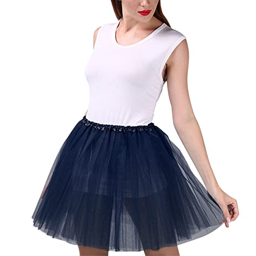Damen Tüllrock Kurz,Tutu Rock Rot Frauen Tütü Röcke Ballettrock Orange Retro Minirock Petticoat 50er Rockabilly Rock Tanzrock Ballett Tanzen Petticoat für FaschingsKostüme Karneval Kostüm