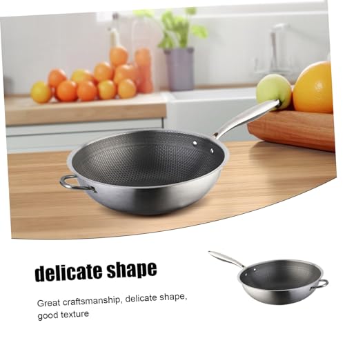 Wok antiadherente de acero inoxidable con estructura honeycomb miniatura 3