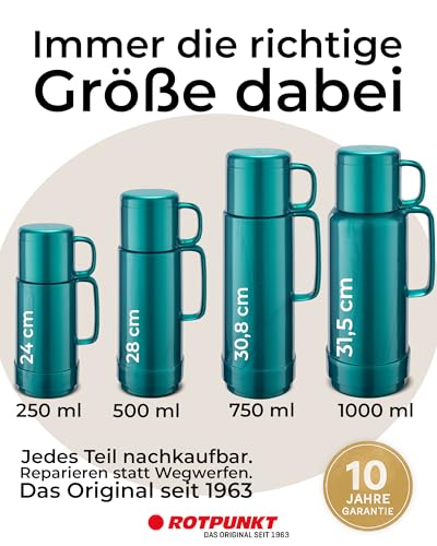 ROTPUNKT Isolierflasche 0,25 L mit integriertem Becher - Hochwertige Isolierkanne Made in Germany I Bis zu 24 h heiß & 36 h kalt (Andreas… – Ansicht 6
