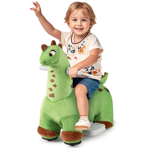 GLACER Dinosaur Ride on Toy, 6V Battery Powered Ride on