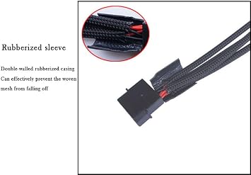 2pcs Molex Big 4pin to 3Pin / 4 Pin Adapter Cable 1 to 4 D-Type HUB Extension Cable Power Spliter for PC CPU Case Fan Connectors with Sleeve 27cm for Mainboard
