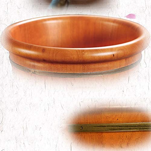 Spa de pies de madera tipo barril con tapa y ruedas miniatura 5