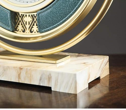 Blue 12 Inch Vintage Mantel Clock with Silent Pendulum Movement. Battery Operated Table Clock for Living Room, Office Desk, Shelf Decor. ABS Shell Sturdy Frame. Quiet Timekeeping. Elegant Home Accent.