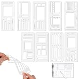 9 plantillas flexibles hechas a mano, plantilla de registro flexible reutilizable, kit de plantillas de dibujo versátiles para diarios, listas y álbumes de recortes (A+B+C)