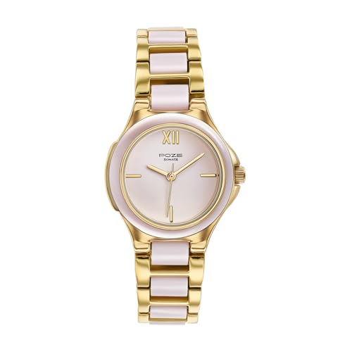 Sonata montres analogiques bracelet cuir montre quartz cadran rond lisible