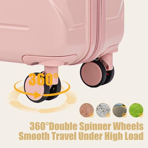 Image of 28 Inch ABS Hard Shell Large Luggage With Combination Lock and Side Hooks, Pink