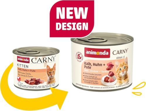 animonda Carny Katzen Nassfutter Kitten Kalb + Huhn + Pute (12 x 200g)