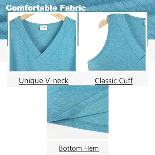 Inaugustine - Inauguratei Tank Top, Women V-Neck Tank Tops Sleeveless Tunic, Loose Fit Casual Tank Top T-Shirt2