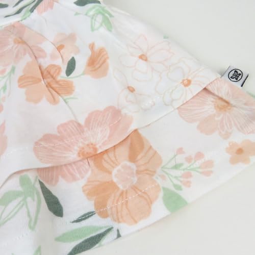 HonestBaby baby-girls 2-piece Flutter Tee, Dress With Ruffle Diaper Cover 100% Organic Cotton for Infant Baby and Toddler Girls3