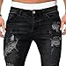 Maiyifu-GJ Men's Skinny Leg Ripped Jeans Slim Fit Distressed Denim Pants Destroyed Casual Fashion Streetwear Jean Trousers (Black,Medium)