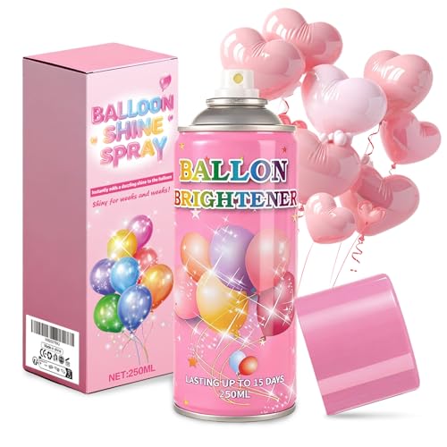Latex-Ballon-Glanzspray, Glanzspray für Balloons, High Shine Spray für Latexballons, Hält Ballons Lange Funkelnd Glänzend, Geeignet für Alle Ballons für Hochzeiten, Weihnachten Geburtstage, 250ml