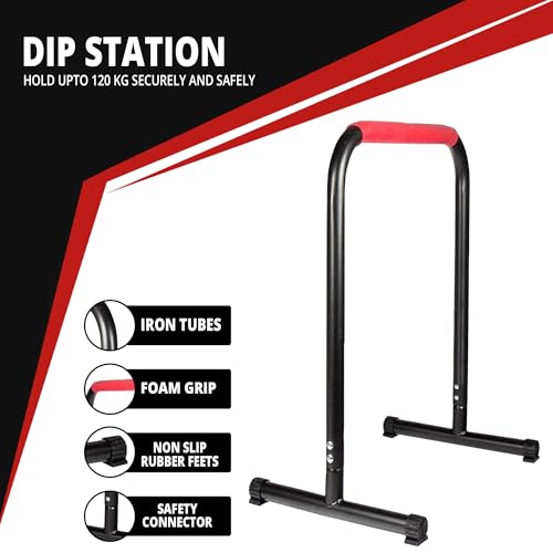 MAXSTRENGTH Multifunctional Dip Station Heavy Duty Dip Stands Fitness Bar with Connector Dip bar Station Stabilizer Parallette Push Up Stand Workout Equalizer for Calisthenics - Image 4