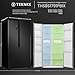 Teknix THSBS1791PBIX American Side by Side Door Fridge Freezer - 519L Capacity - Frost Free - Digital Controls - Black Stainless Steel, H178.7 x W91.0 x D69.0 (cm)