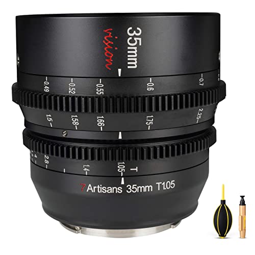 Vision 35 mm T1.05 Obiettivo APS-C full frame messa a fuoco manuale obiettivo cinema grandangolare per Fuji XF Mount e videocamere cine.