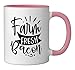 Farm Fresh Bacon Lover Foodie Typography Design Ceramic Mug, Pink/White