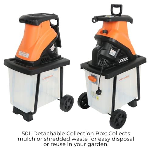 Lazy-Shred Electric Garden Shredder with 50L Collection Box – 2400W Motor, 240V, 45mm Max Cut, Lightweight 12.2kg, Soft Start, Mulches Wood, Branches & Leaves 3 Lazy-Shred Electric Garden Shredder with 50L Collection Box – 2400W Motor, 240V, 45mm Max Cut, Lightweight 12.2kg, Soft Start, Mulches Wood, Branches & Leaves - Image 3