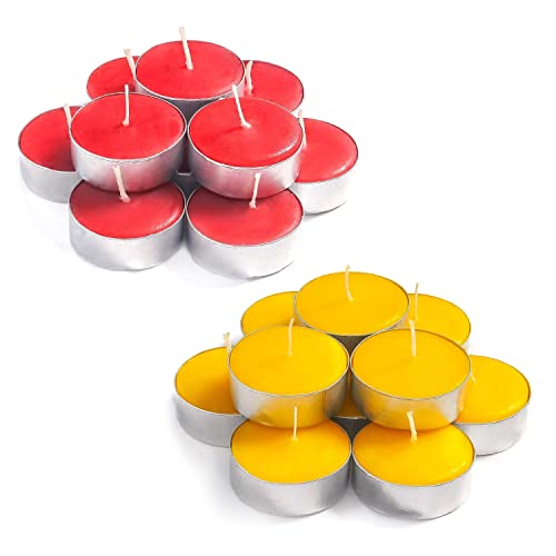 Exquizite Apple Cinnamon And Yellow Scented Tea Lights Candles - 30 Pack X 2 - Tealight Candles With 3-4 Hour Burn Time Tea Candles - Tea Light Candles For Holiday, Wedding And Home #TOP23