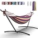 EveryFun Double Hammock with Heavy-Duty Steel Stand,Portable,Easy Assembly,600lbs Weight Capacity,Perfect for Indoor,Yard,Camping,or Outdoor-Rainbow -  DC