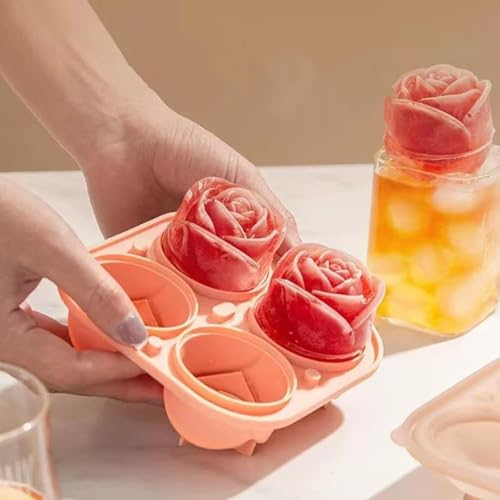 Molde de hielo de silicona con forma creativa rosa 2 pulg miniatura 1