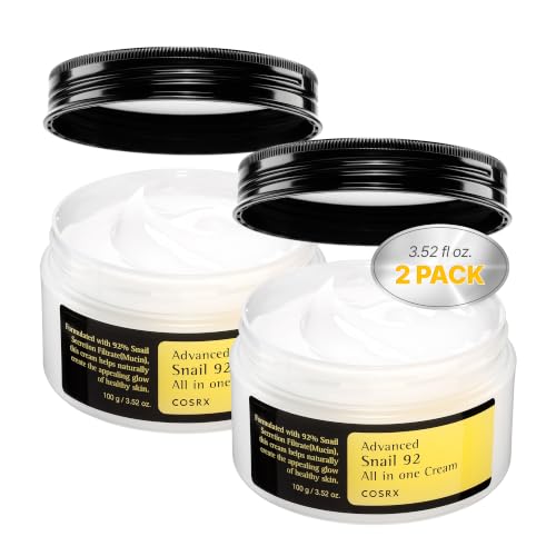 Image of COSRX Snail Mucin 92% Face Moisturizer 2 Pack (3.52 fl.oz Each) | Lightweight Moisturing Cream for Soft, Glowy Skin, Korean Skin Care, Korean Moisturizer Face Cream
