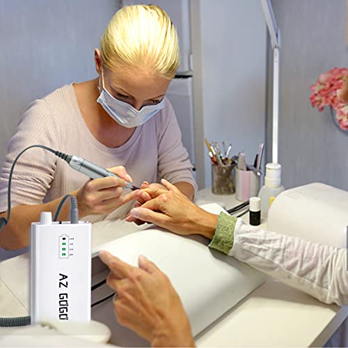 Nail Drill Machine, Az Gogo 30000Rpm Professional Rechargeable Portable Electric Efile Nail Drill For Acrylic Gel Nails, Manicure/Pedicure, Polishing, Cuticle - Salon Or Home Use(White) #TOP1