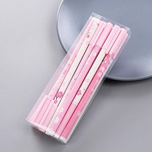 T-shin Pink Rollerball Pens 12 Pack Bulk,Gel Black Ink Pens Set,Retractable Cute Creative Studen Pen,Kids Girl Women School Office Supplies Gift,Novelty Stationery