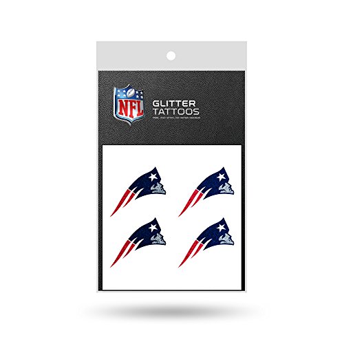 NFL New England Patriots Glitter Tattoo, set of 4
