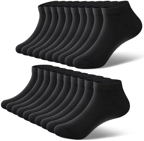 fitfets Sneaker Socken Herren Damen 10 Paar Kurzsocken Baumwolle | 80% Baumwolle, OEKO-TEX 100, elastischer Bund, verstärkte Spitze und Ferse, feuchtigkeitsregulierend, atmungsakti
