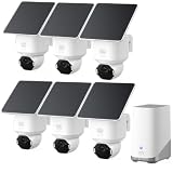 eufy SoloCam E42 6‑Kamera‑Set, 4K Überwachungskamera für außen, HomeBase S380, Solar, KI-Bewegungstracking, Stroboskop, Schwenken & Neigen, Gesichtserkennung, lokaler Speicher bis 16TB, kabellos