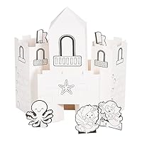 Fun Express Color Your Own 3D Mermaid Castle, Makes 6 - Black & White
