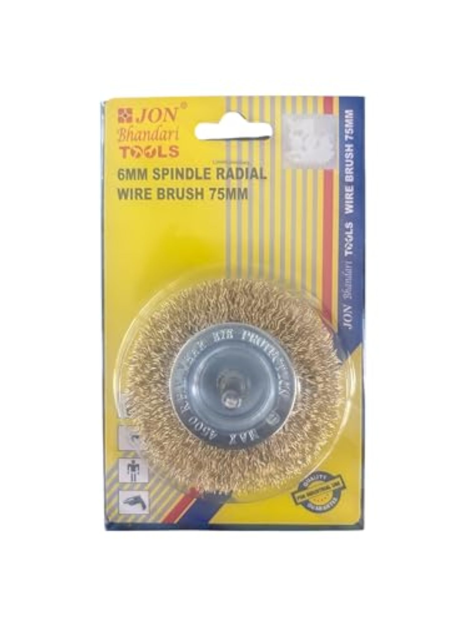 75mm Radial Wire Brush with 6mm Spindle for Drill