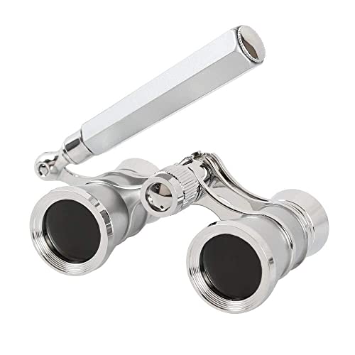 LHQ-Binokel Silber 3X25 Opera Binocular Coated Objektiv-Teleskop-Opernglas Beschichtetes Theater Glas Lady Glas Griff Frauen-Mädchen-Geschenke monokulare Cover