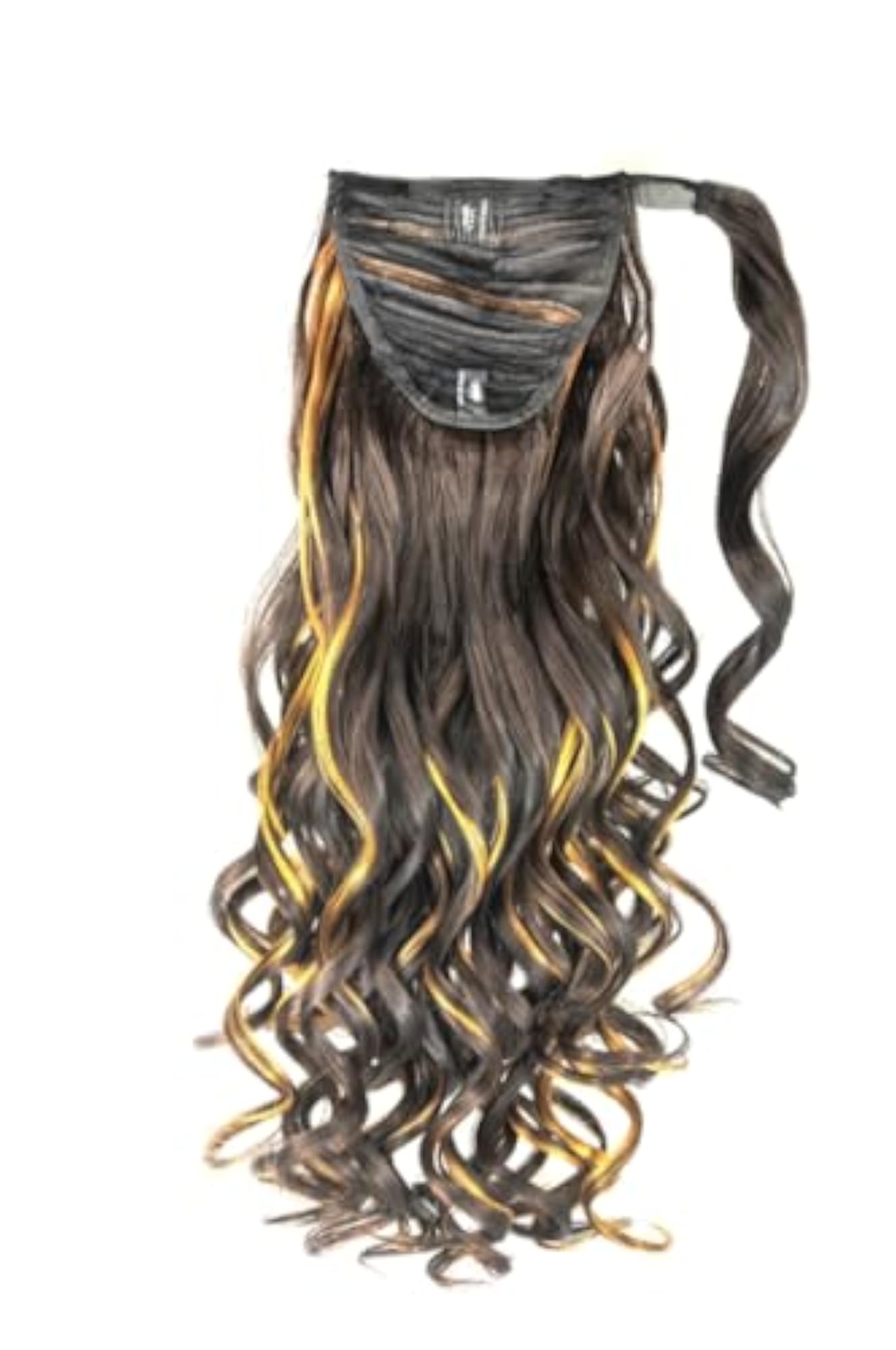 Zoe Soft Curl Ponytail Extension, Long Highlight Gold