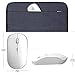 Wireless Mouse for Laptop, J JOYACCESS Silent Stream line Optical Cordless Mouse with USB Nano Receiver and High Precision 2400 DPI-Silver+White