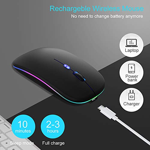 LED-Wireless-Bluetooth-Mouse-for-Laptop-Bluetooth-51-Mouse-Rechargeable-24G-Silent-Mouse-Portable-with-USBComputer-Mice-Slim-Optical-Mouse-with-3-Adjustable-DPI-for-PCLaptopNotebookComputer
