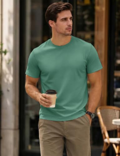 Image of MAGCOMSEN Mens T-Shirts Short Sleeve UPF 50+ Lightweight Moisture Wicking Basic Crewneck Casual Summer Cooling T Shirt