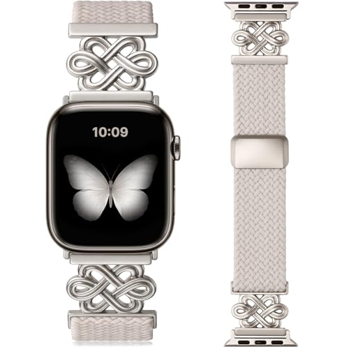 Image of Fullmosa Magnetic Knot Braided Nylon Strap for Apple Watch 42 44 45 46 49mm