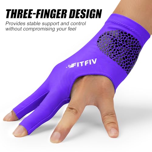 FITFIV Billiards Glove, Professional Snooker Pool Glove, Suitable for Both Left and Right Hands (1 Piece)