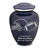 Geturns - Adult Personalized Football Cremation Urns for Human Ashes I Large Cobalt Blue Funeral Urn for Men and Women I 200 lbs