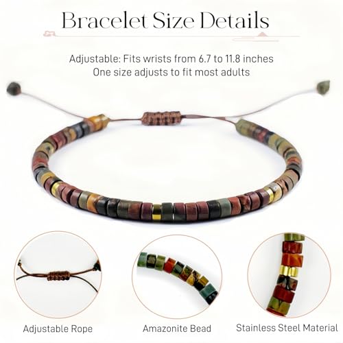Beaded Healing Bracelets for Women and Men,Inspirational Natural Stone Bracelet - Thinking of You, Get Well Positive Energy Gifts for Mom,Father,Sister,Wife,Husband4