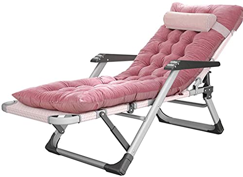 Tumbona plegable – Sillones reclinables acolchados resistentes con cojín grueso para jardín y playa