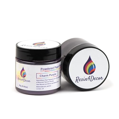 RESIN4DECOR Pearlescent Metallic Powdered Mica Pigment - Strong Colour Purity and Depth, Non-Toxic Titanium Dioxide - for Makeup, Epoxy Resin Crafts, Jewellery, Canvas, DIY Art - Charm Purple, 25g