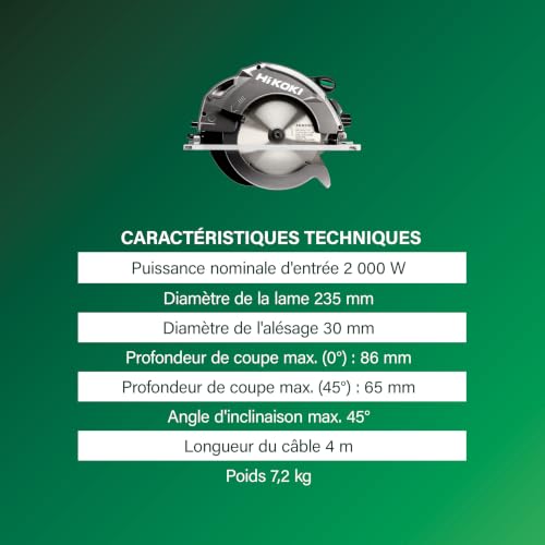Scie circulaire 235 mm profondeur 86 mm coffret C9U3WBZ - vue 6