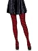 Leg Avenue Women's Nylon Striped Tights, Black/Red, One Size