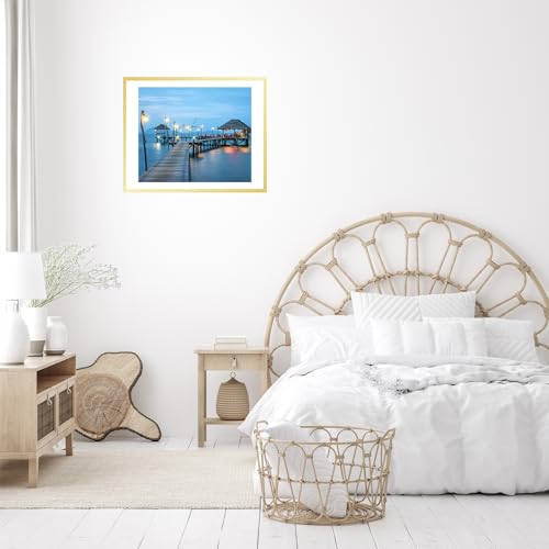 Image of JCJMY 18x24 Picture Frame with 16x20 Mat, Display Photo 16x20 with Mat or 18 x 24 Without Mat, Wall Hanging Large 18 by 24 Poster Frame with Plexiglass, Gold