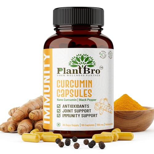 Image of Nano Curcumin Capsules 650mg | 95% Curcuminoids with Piperine & Black Pepper Extract | Joint Support, Immunity & Antioxidant | Lab-Tested, Veg | 60 Capsules