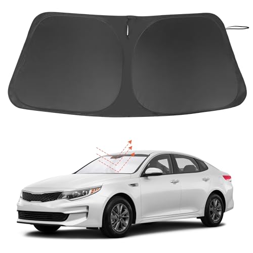 Image of Windshield Sun Shade Custom Fit for 2016-2020 Kia Optima (Not for 2021 KIA K5) Accessories Foldable Sunshade Sun Blocker Protect Car from Sun Rays & Heat Damage Keep Car Cooler