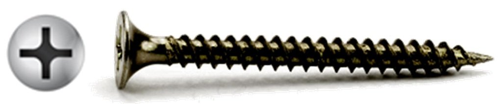 (2500) #7 X 2-1/2" Drywall Screw Phillips Bugle Head Fine Thread Black Phosphate Bulk Box