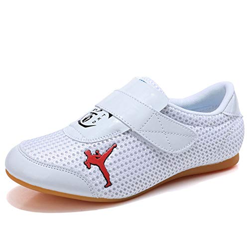 Meng Zapatillas Taekwondo Boxing Karate Zapatillas Entrenamiento Taichi Kong Fu Shoes Kung Fu Taichi Taekwondo Boxing Karate (Color : White, Size : 27)